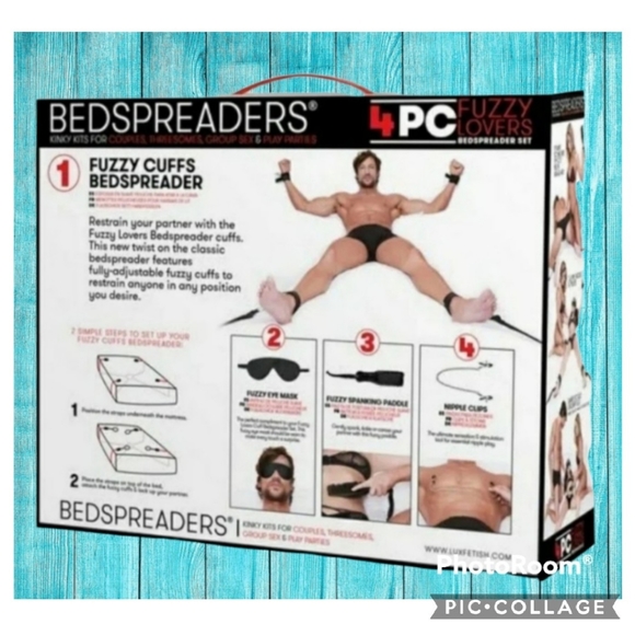 Lux Fetish fuzzy lovers 4 piece bedspreader kit with travel bag! - Picture 3 of 10